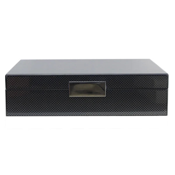 Black & Silver Carbon Fibre Box - Large