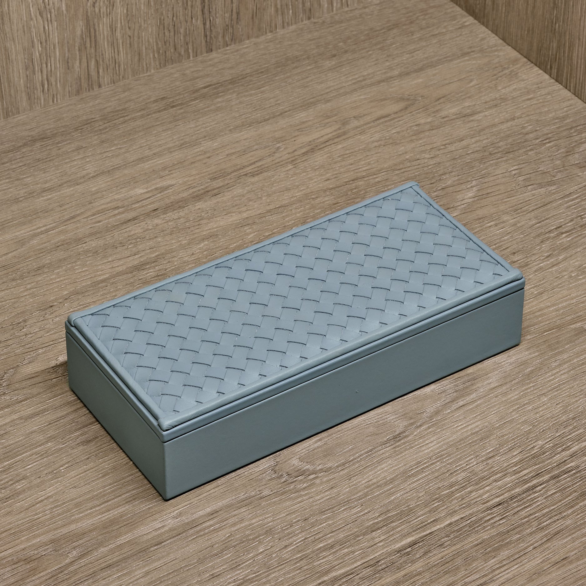 Azure Leather Woven Box