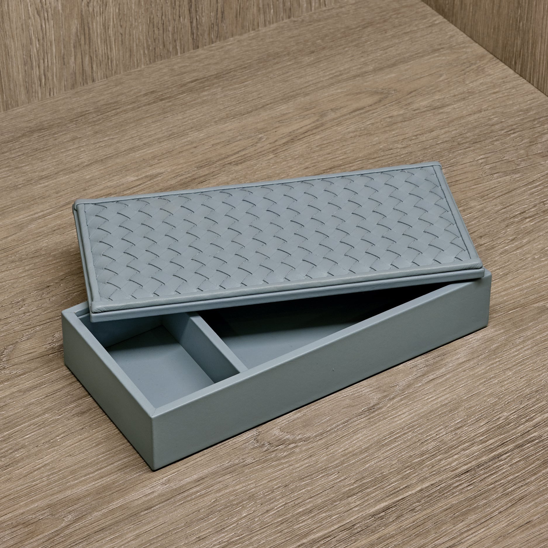 Azure Leather Woven Box