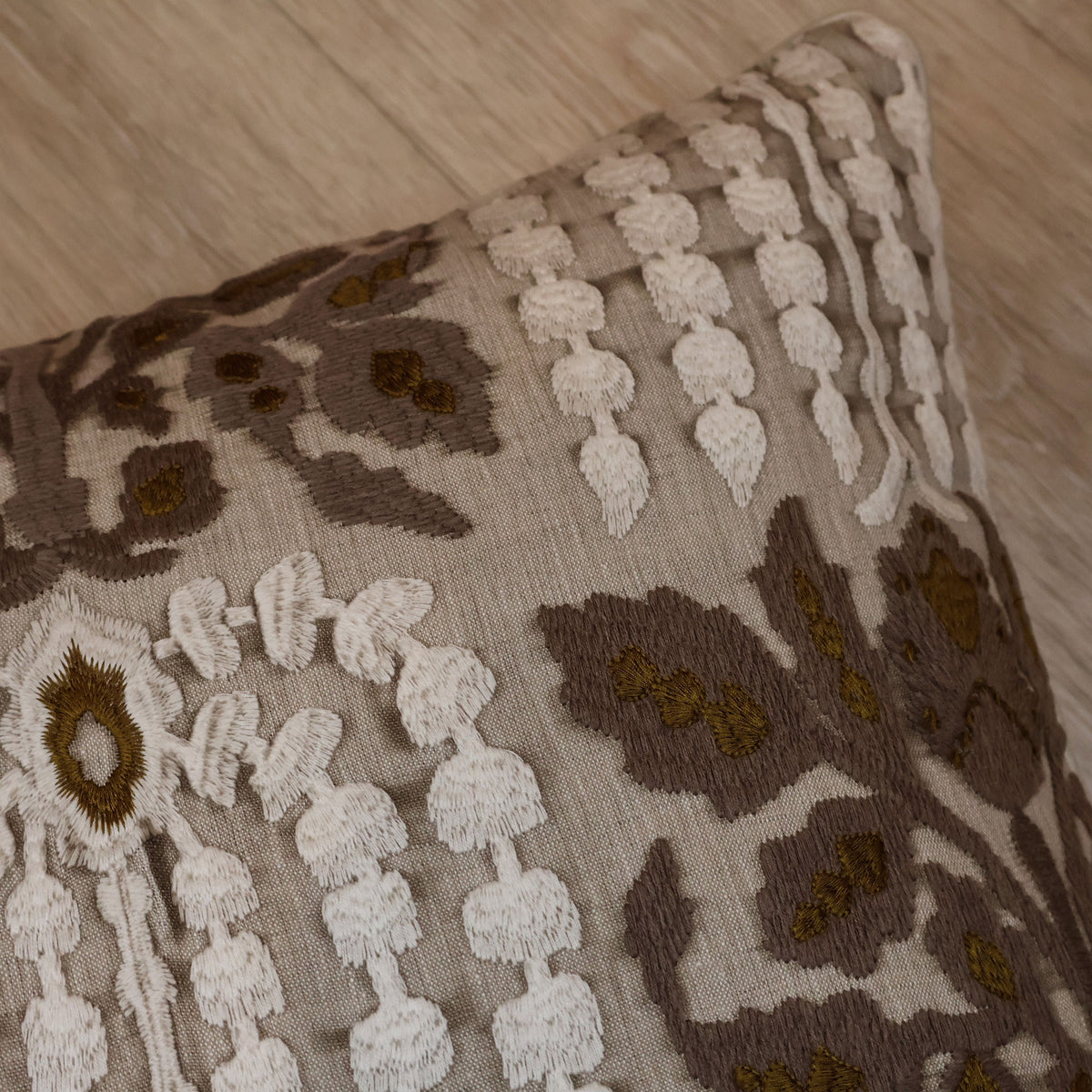 Haven Square Cushion Stone & Driftwood