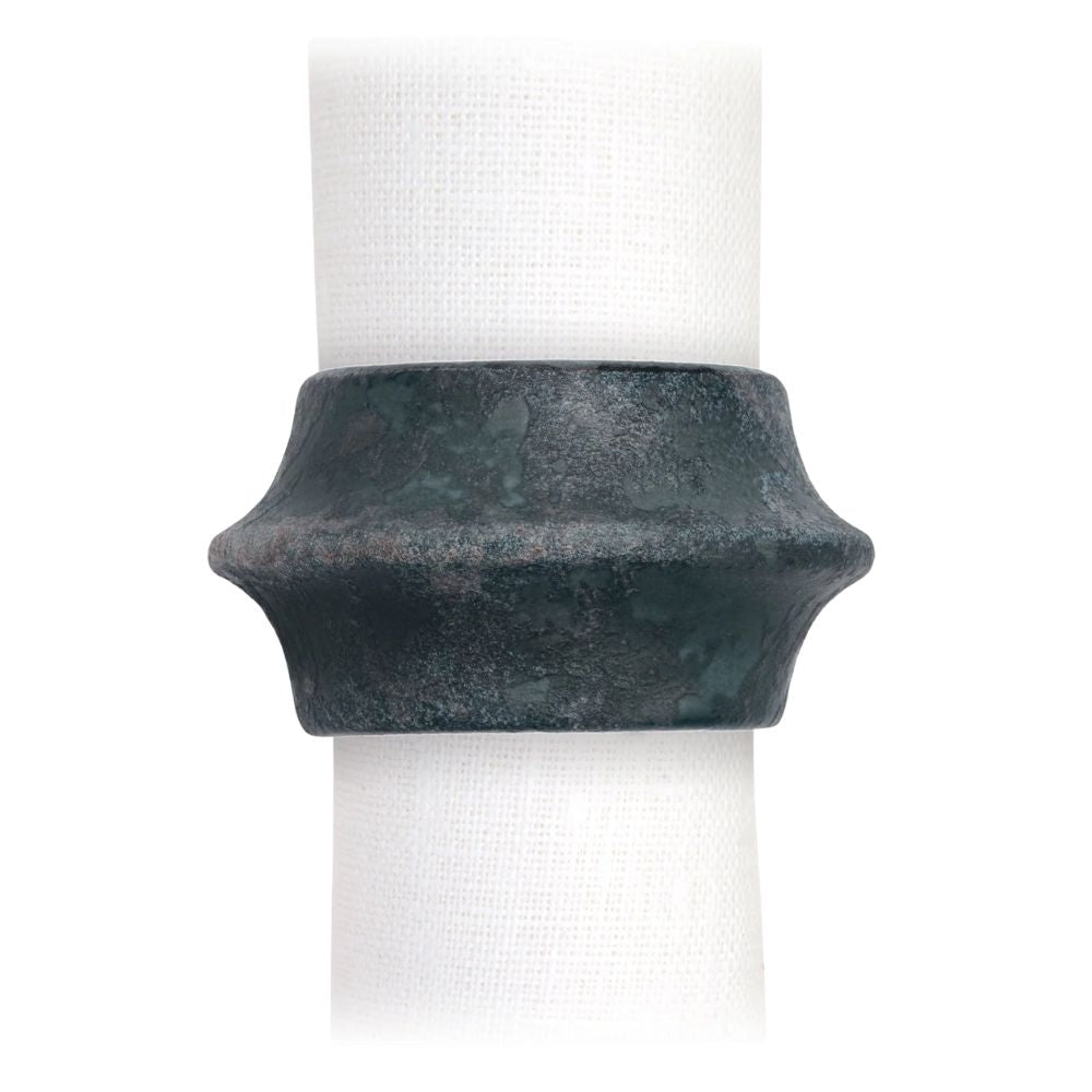 Porcelain Napkin Rings in Iron (Set of 4)