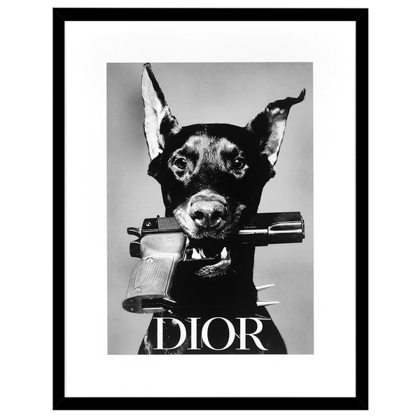 Dior Doberman Framed Print