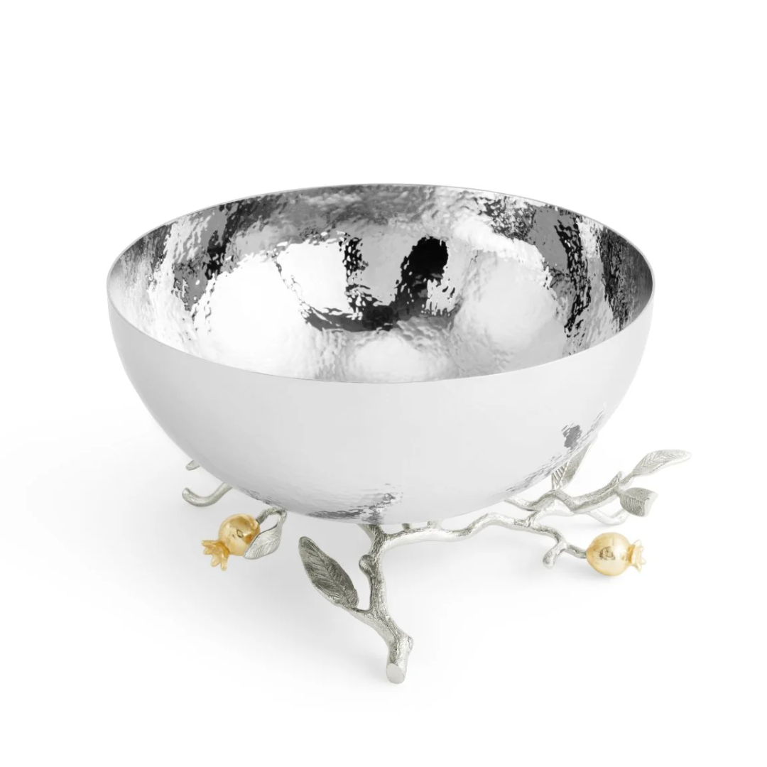 Pomegranate Silver and Gold Small Bowl