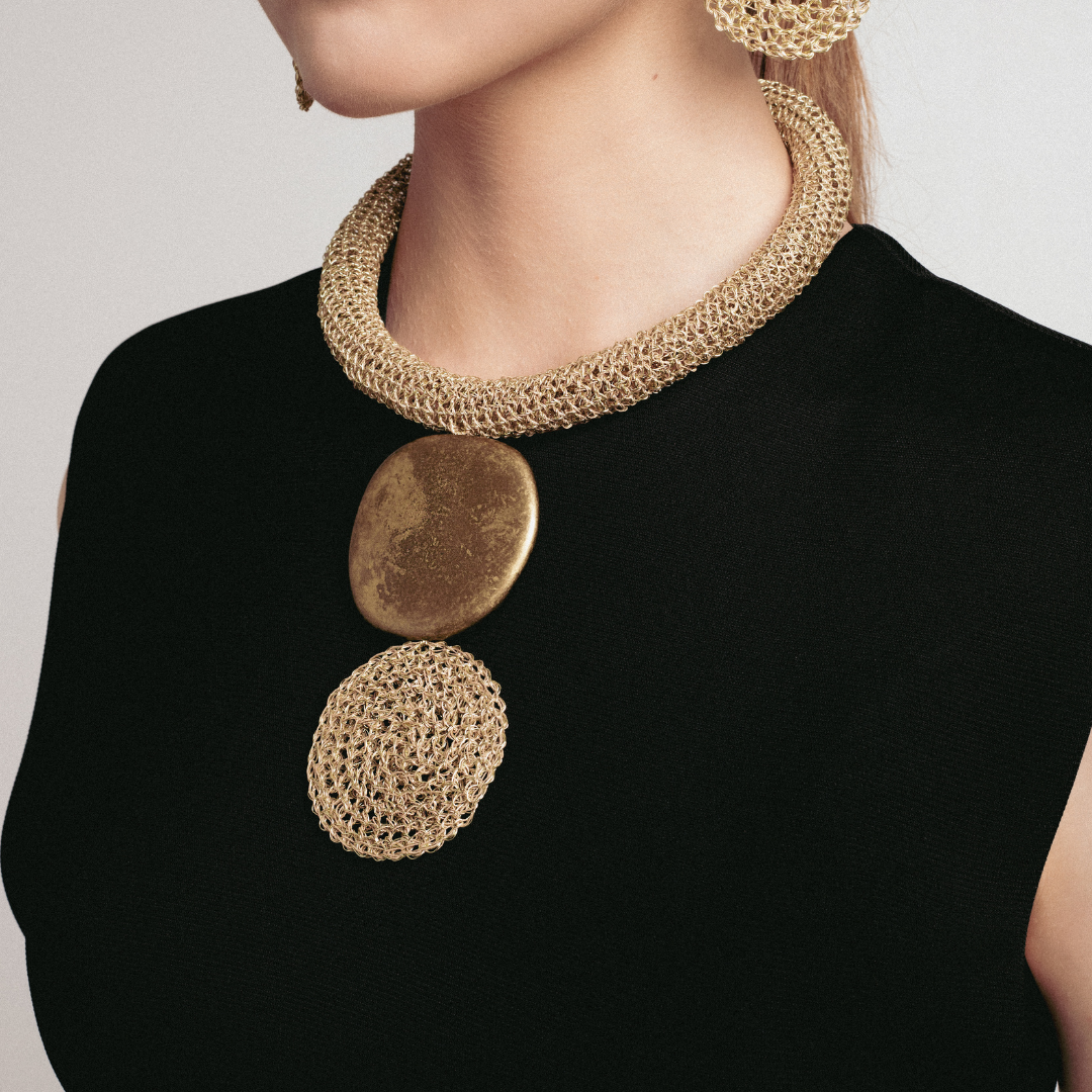 Flora Brushed Gold Necklace