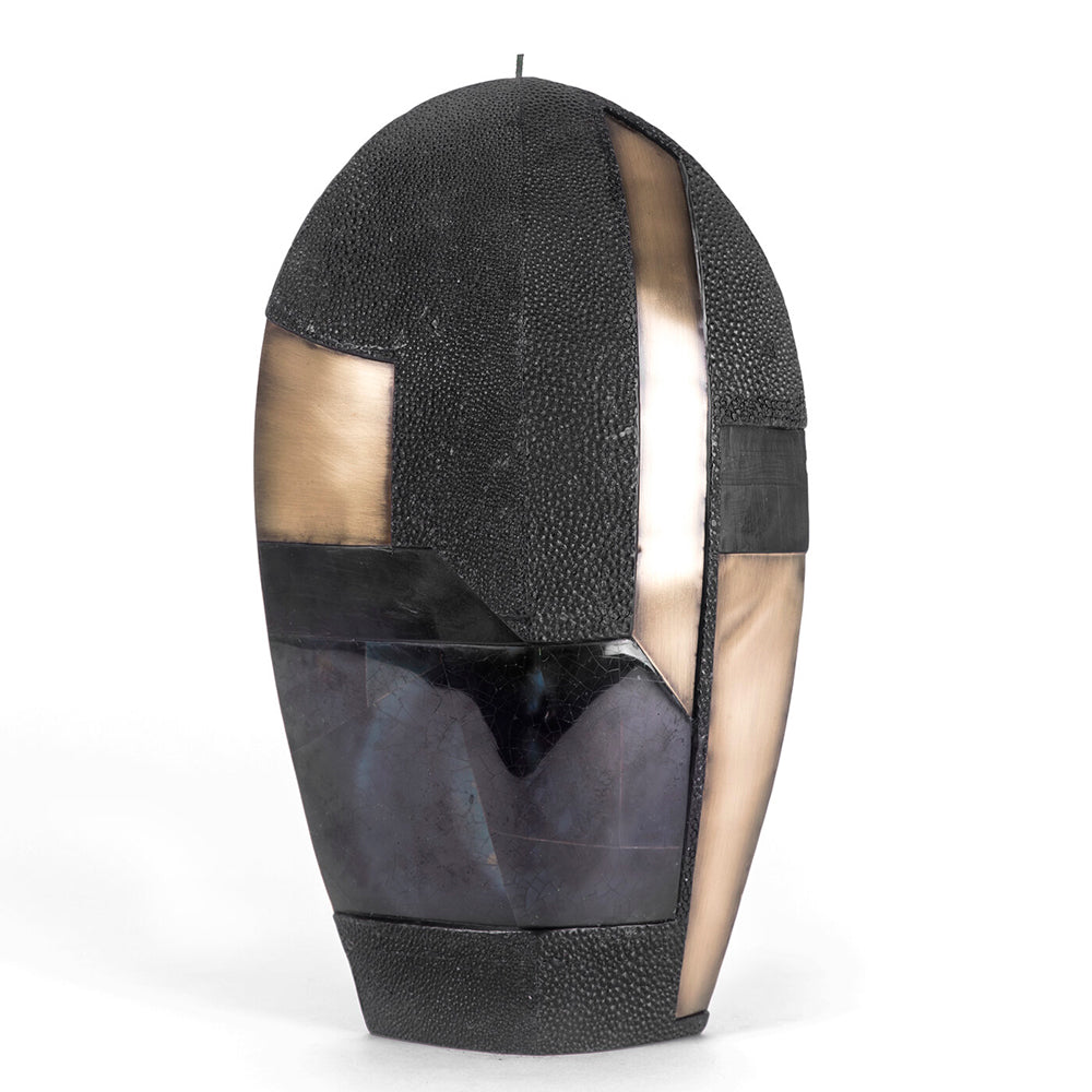 Shagreen Sculptured Candle in Black