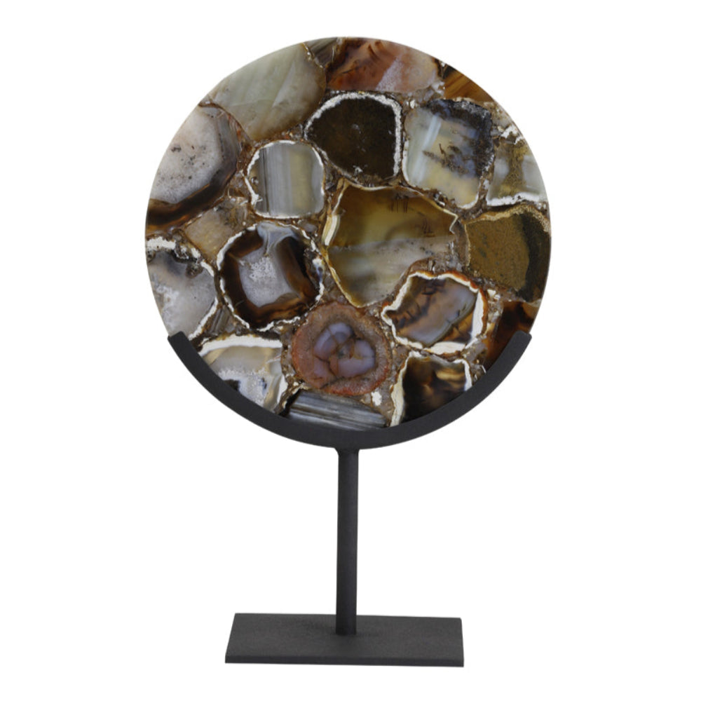 Gouya Agate Disc on Matt Black Base