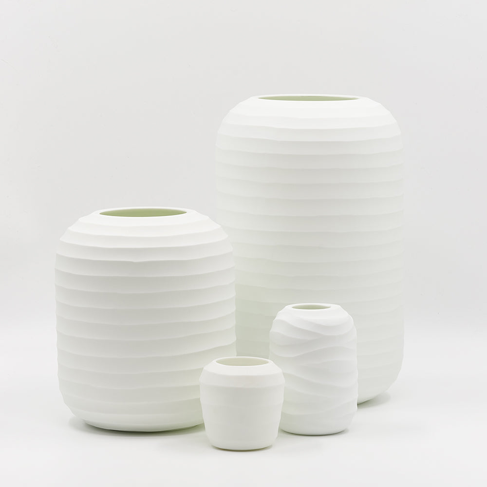 White Glass Cylinder Vase Large