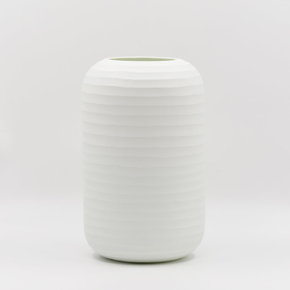 White Glass Cylinder Vase Large