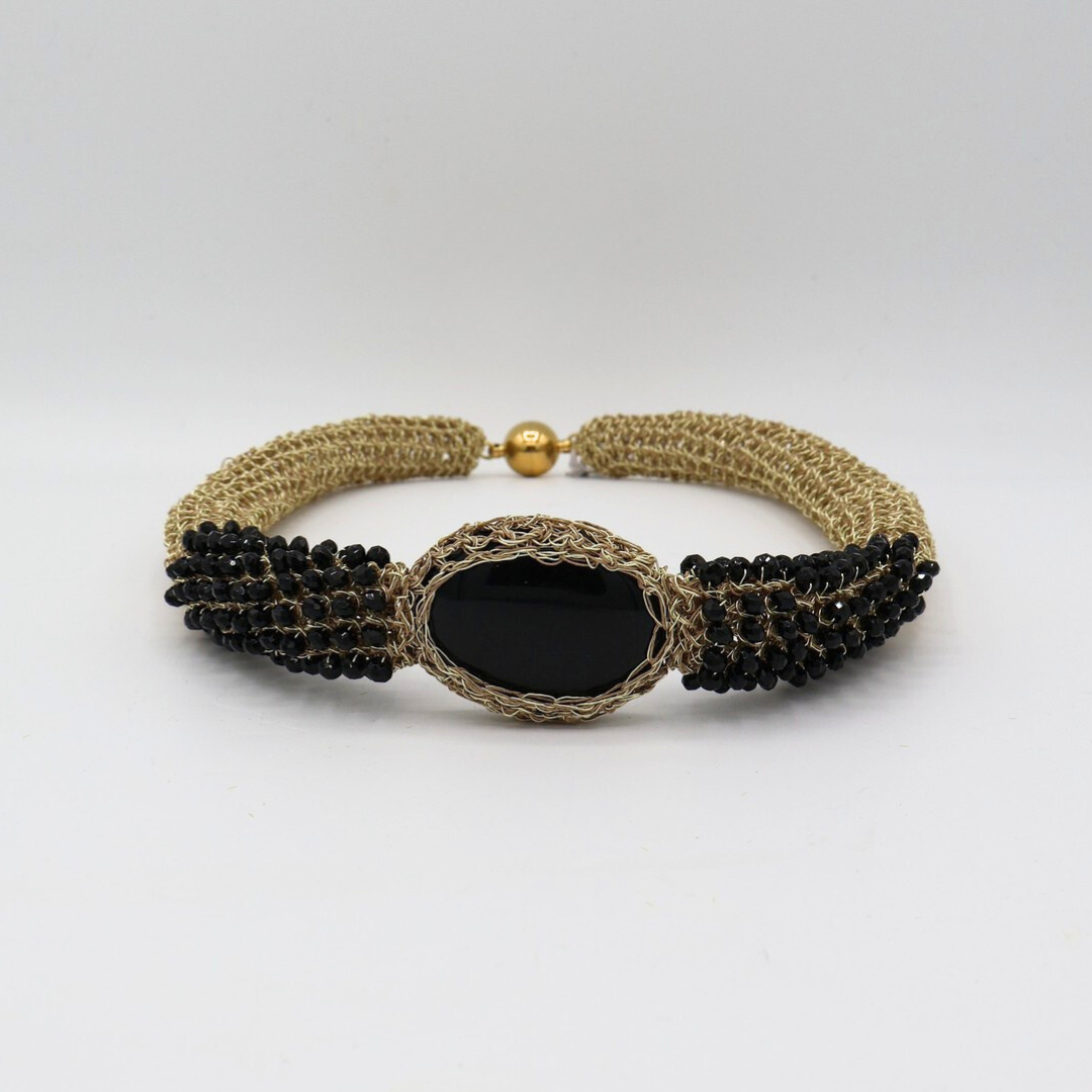 Kasandra Black Stone Necklace