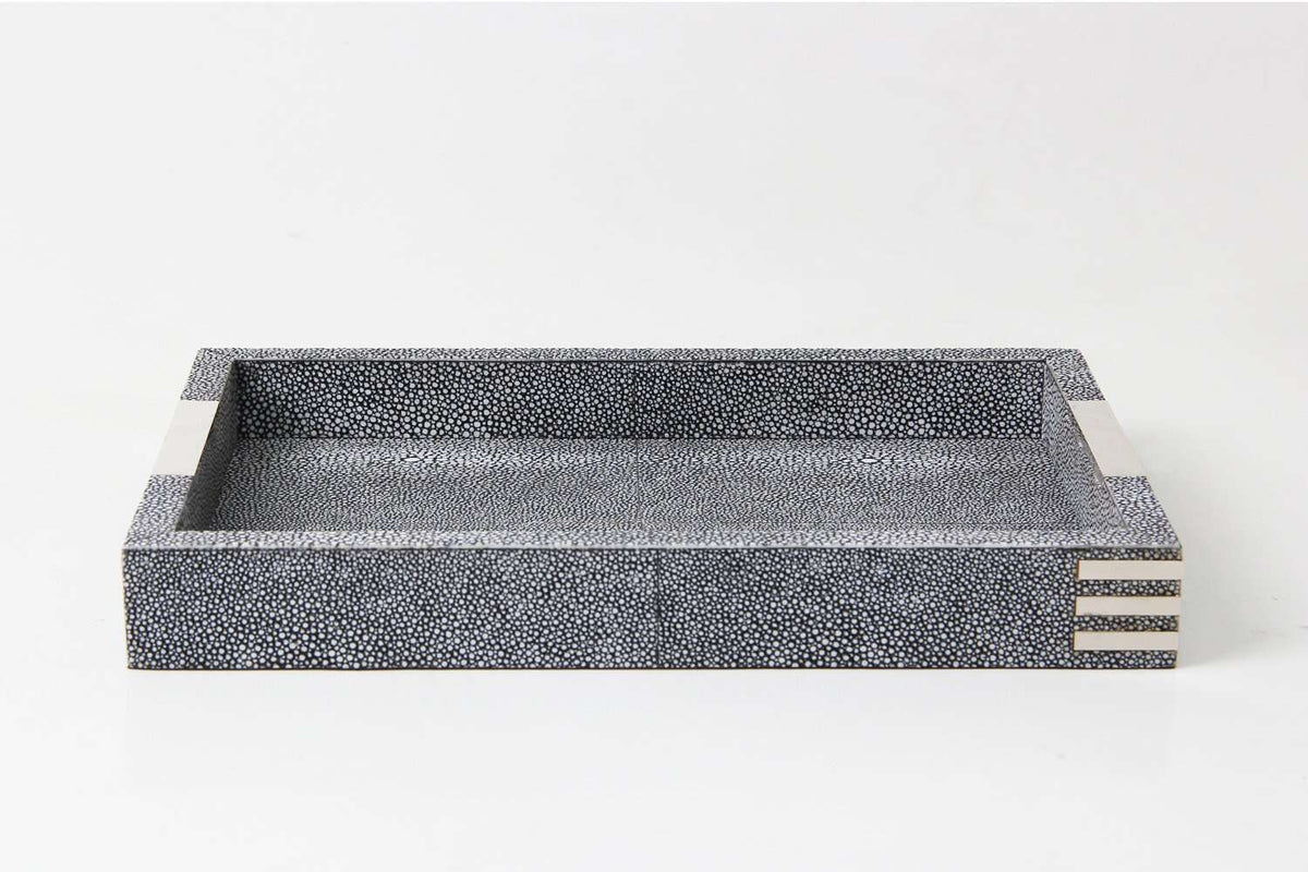 Shagreen Desk Tray in Charcoal
