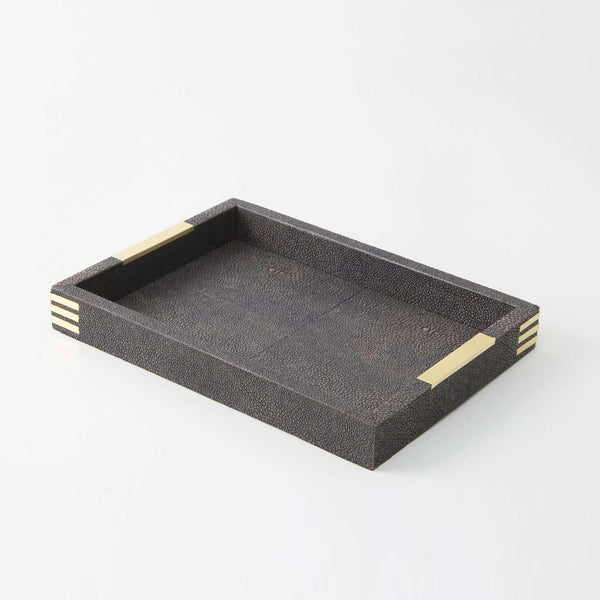 Shagreen Desk Tray in Seal Brown