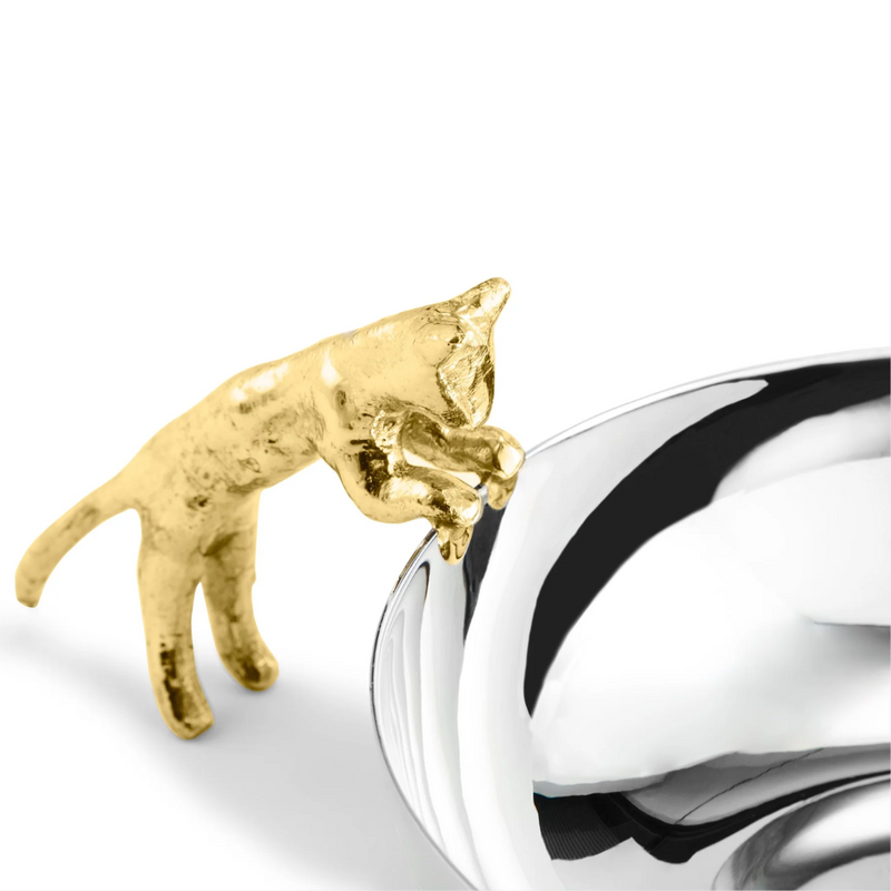 Michael Aram Gold and Silver Cat Bowl