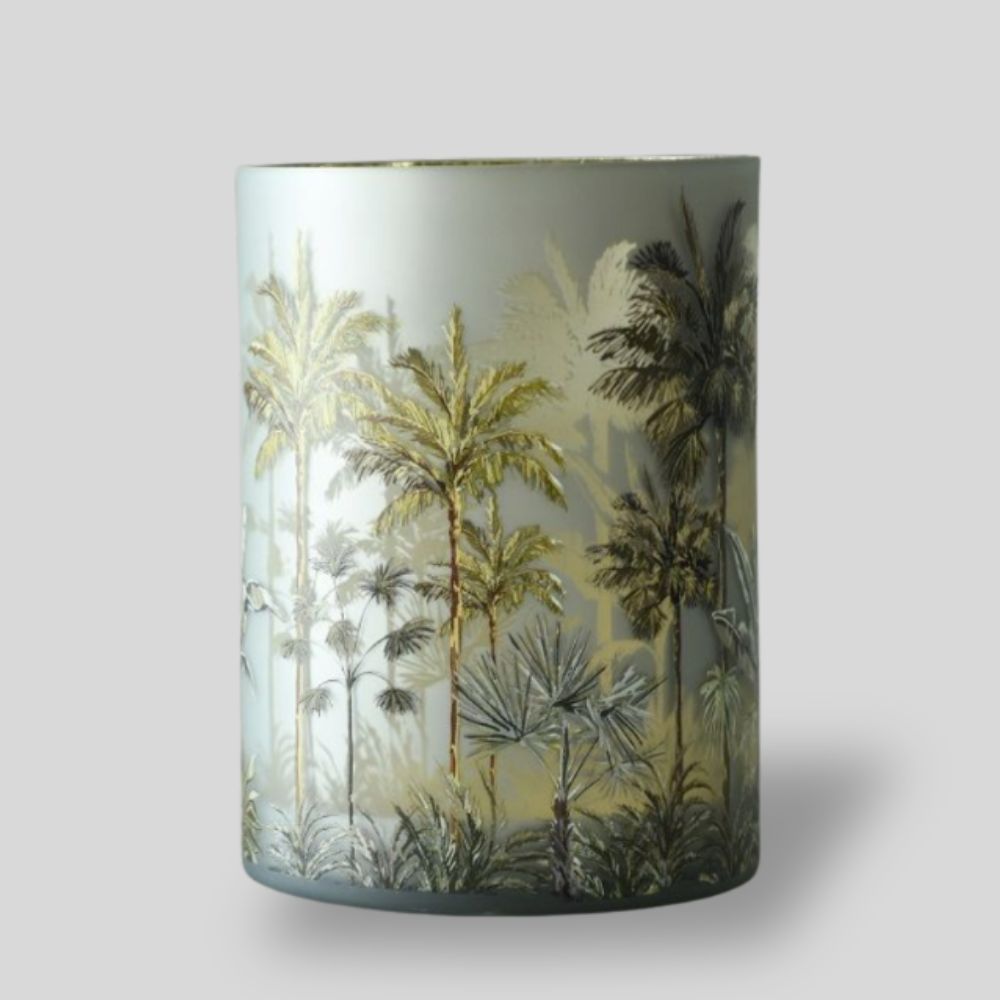Glass Hurricane with Palm Trees