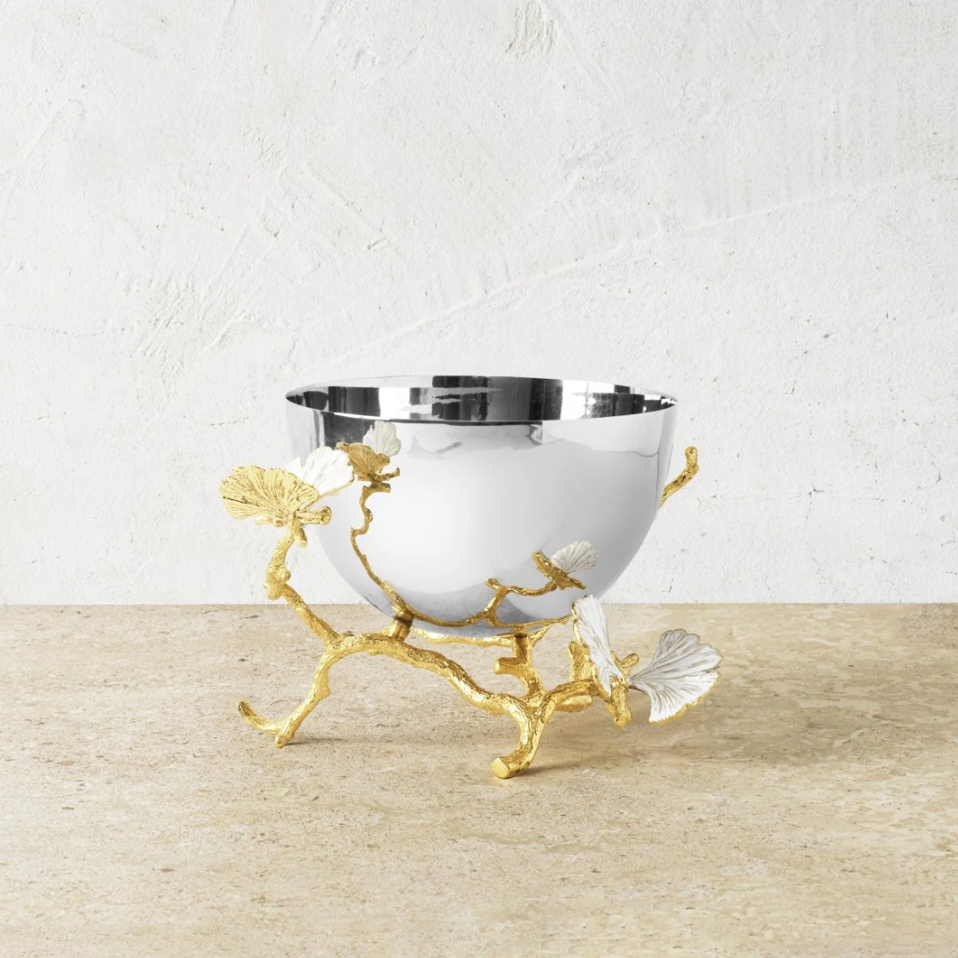 Butterfly Ginkgo Gold Bowl Small