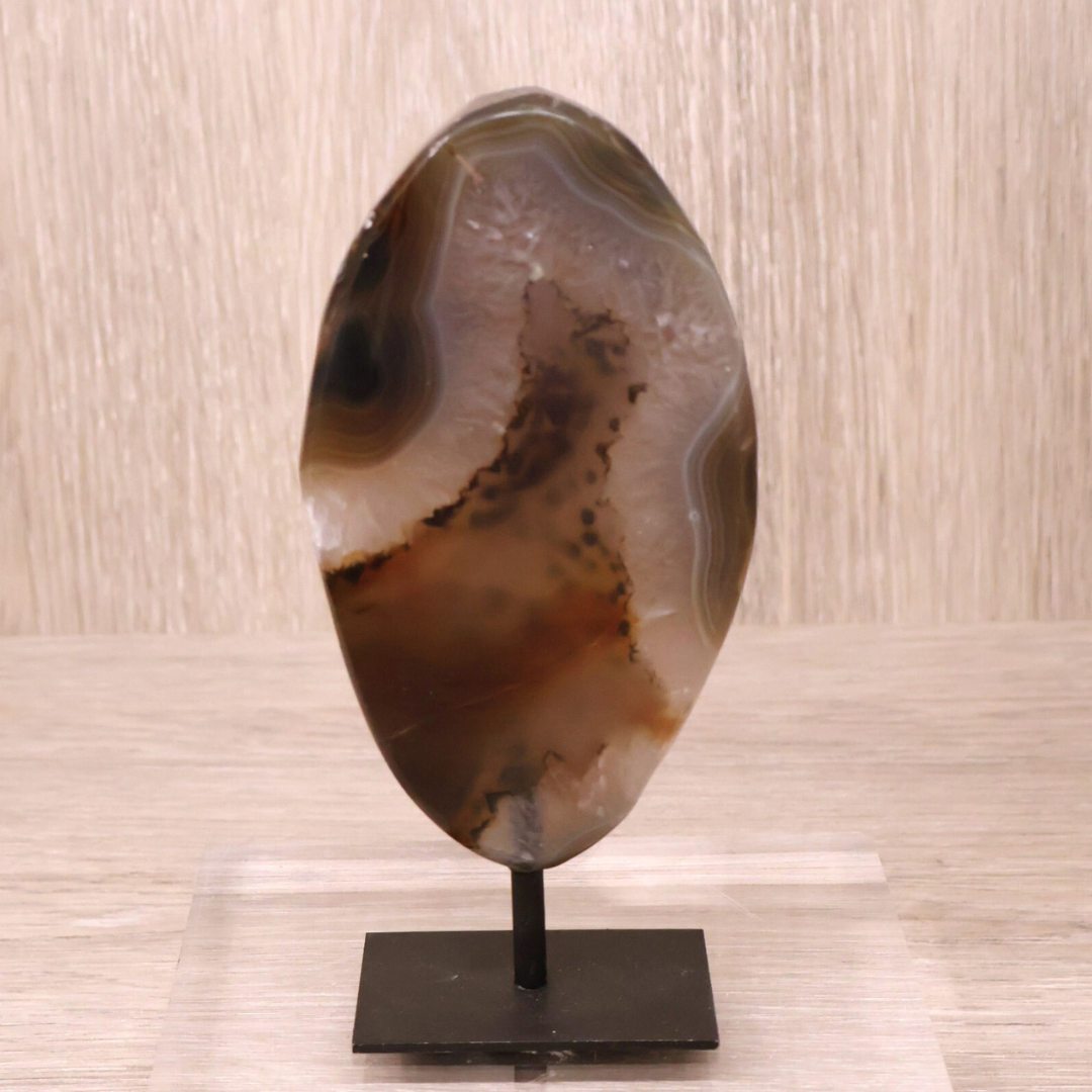 Agate Slice on Black Stand 0.61kg