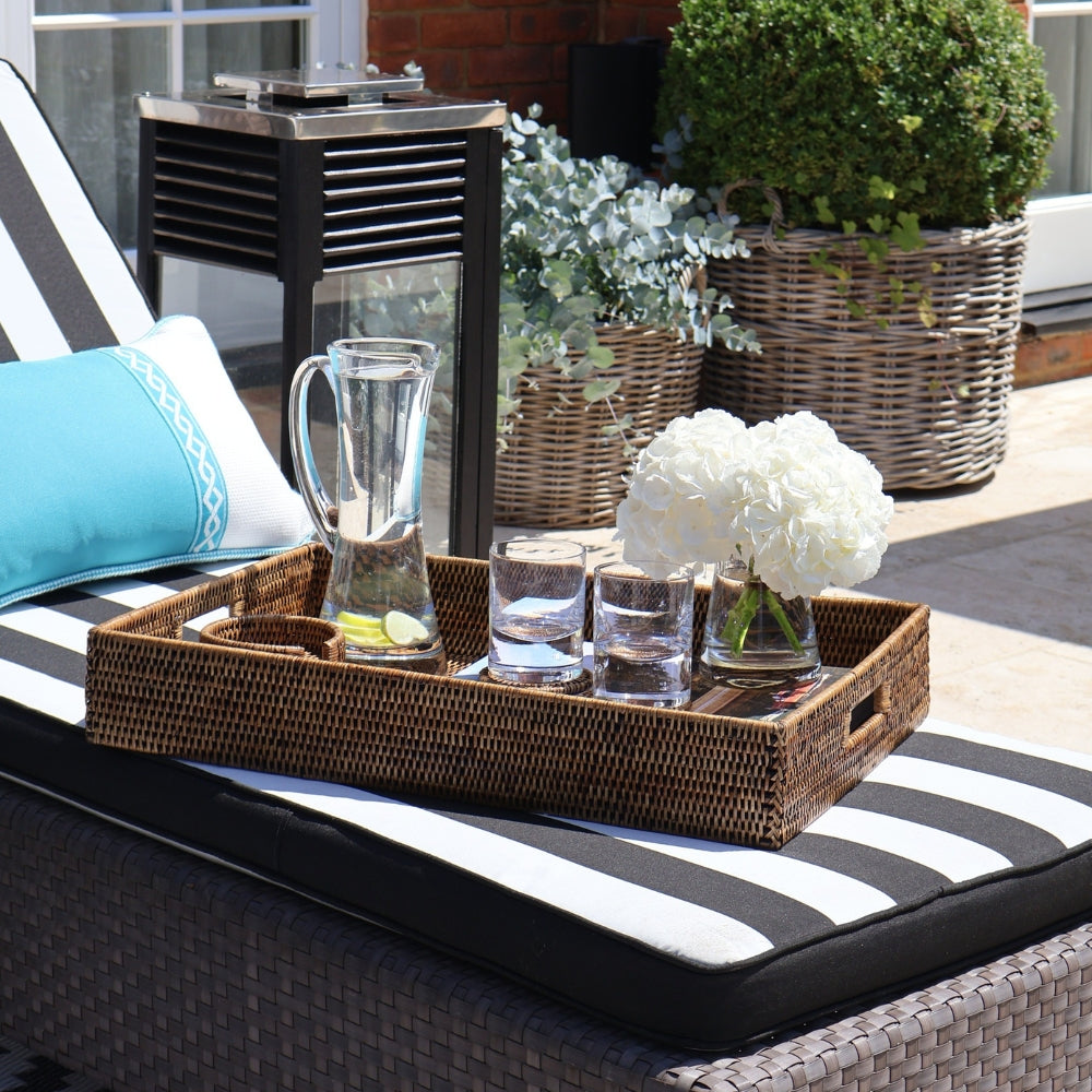 Rectangle Natural Rattan Tray 60cm