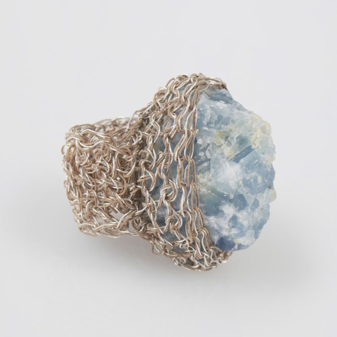 Blue Calcite Stone Ring