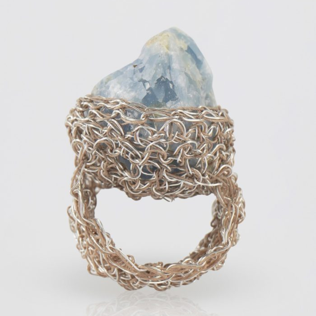 Blue Calcite Stone Ring