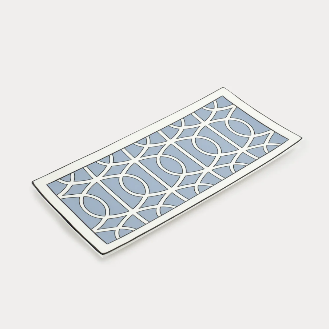 Blue Cornflower Loop Rectangular Serving Plate