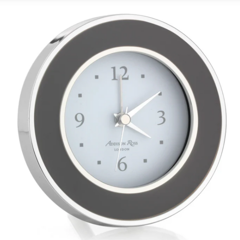 Taupe Enamel Alarm Clock