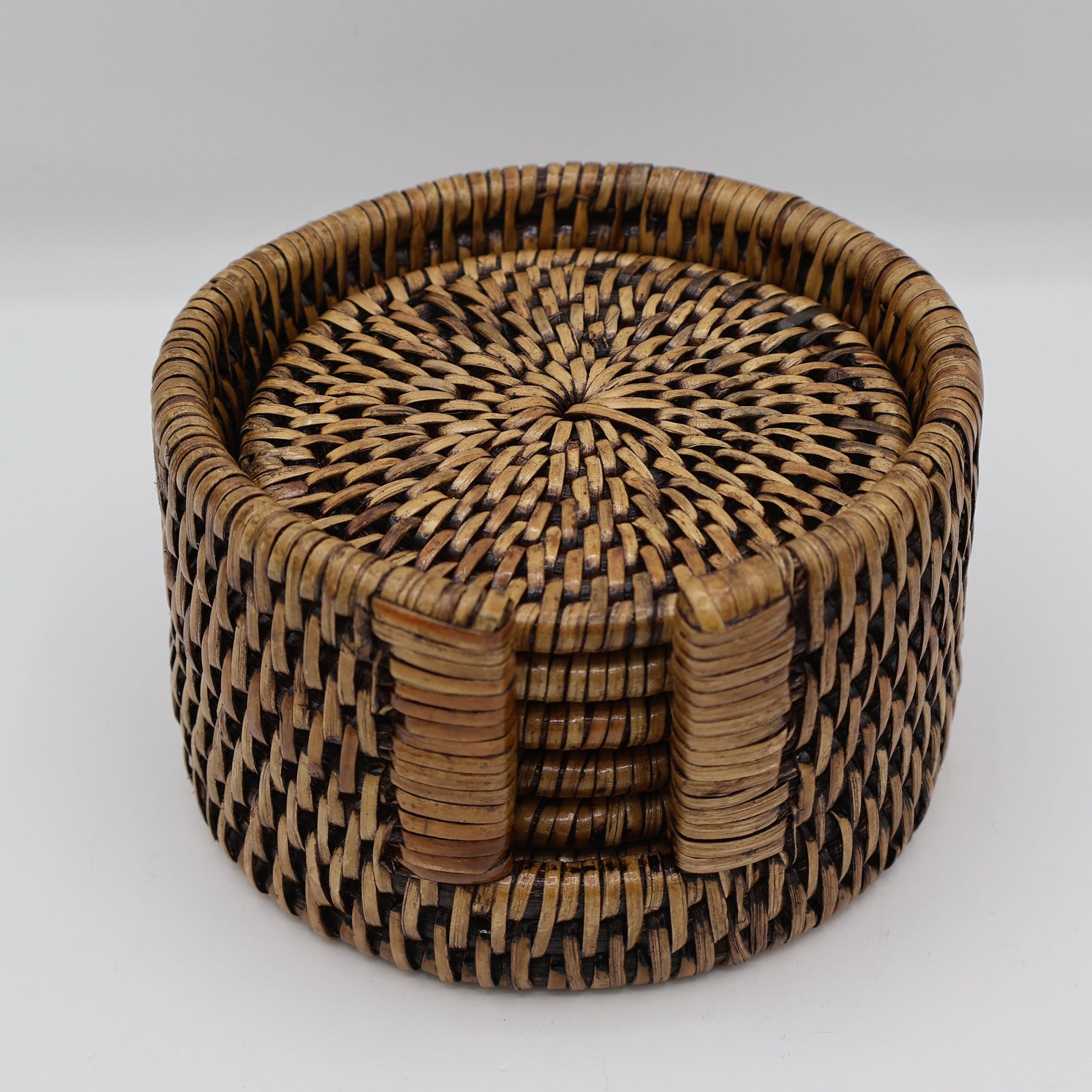 Natural Rattan Round Coasters (Set of 6)