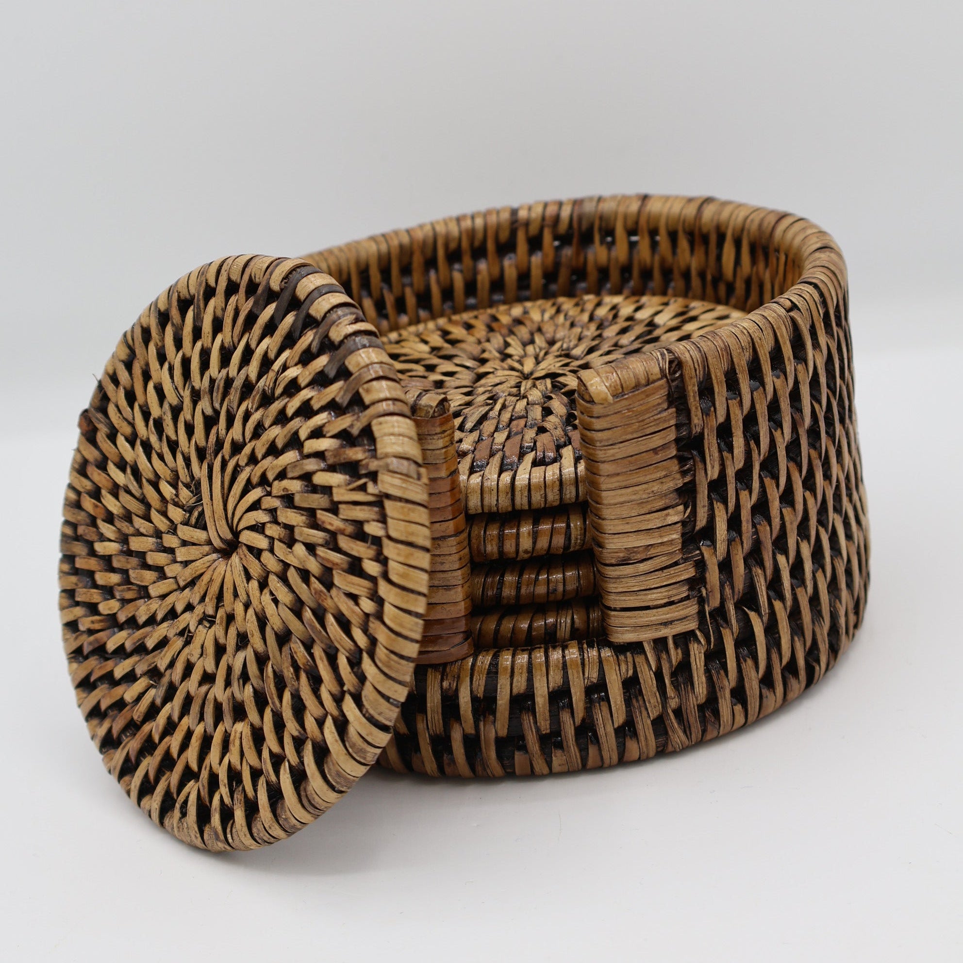 Natural Rattan Round Coasters (Set of 6)