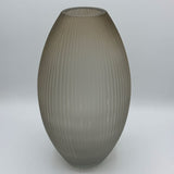 Taupe Ribbed Vase - Large