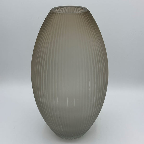 Taupe Ribbed Vase - Large