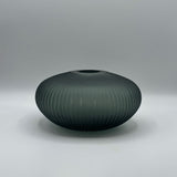 Smoke Blue Ribbed Vase - Small