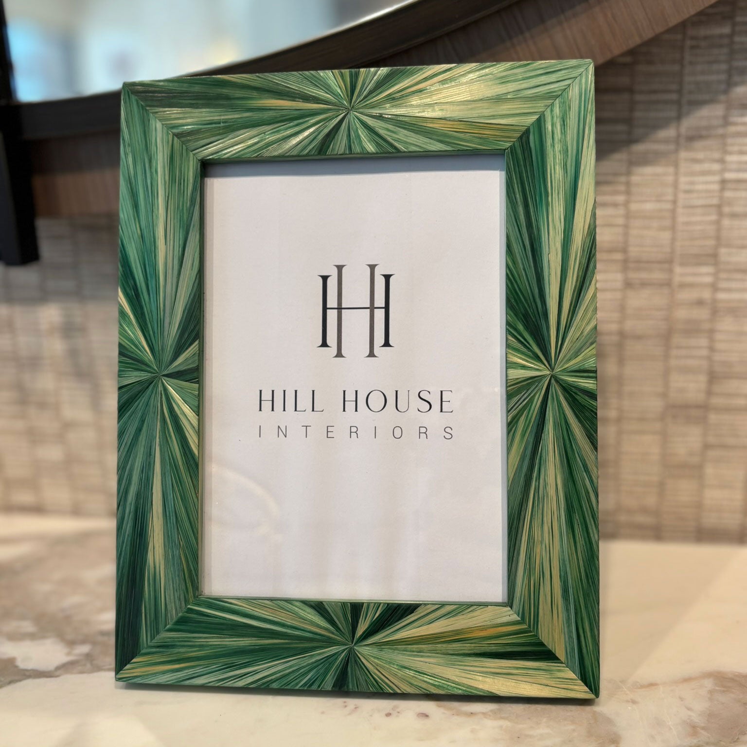 Harvard Straw Marquetry Photo Frame