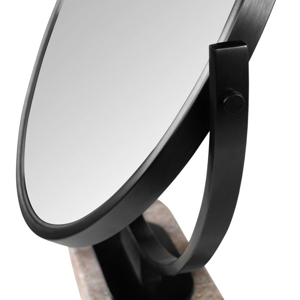 Leila Mirror in Brushed Black Chrome