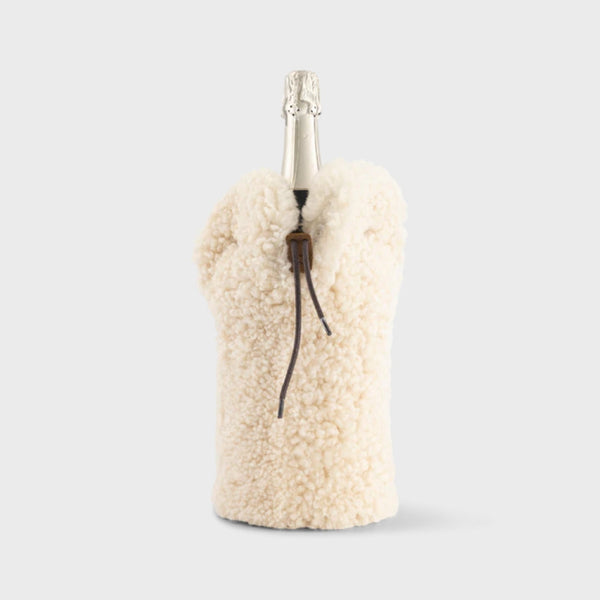 Luxury Sheepskin Magnum Bottle Cooler – Natural