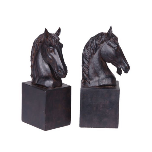 Black Horse Bookends