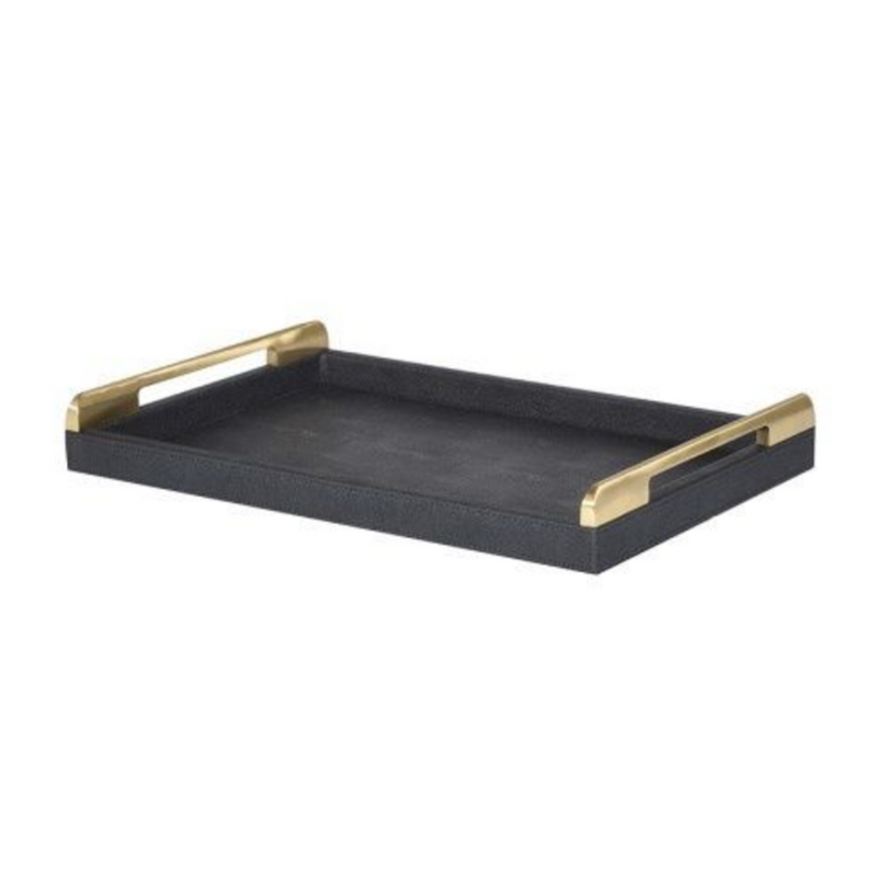 Black Shagreen Tray