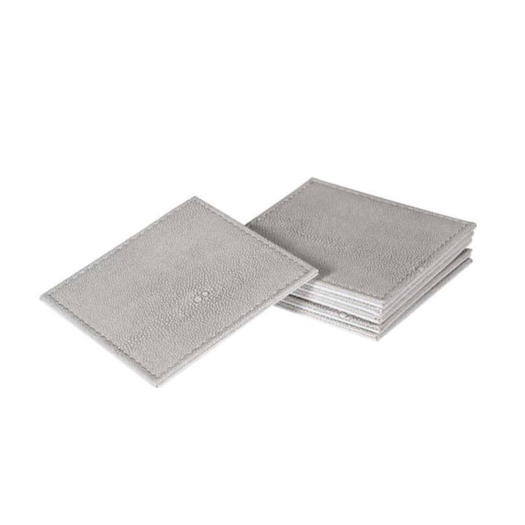 Ivory Faux Shagreen Coasters Set