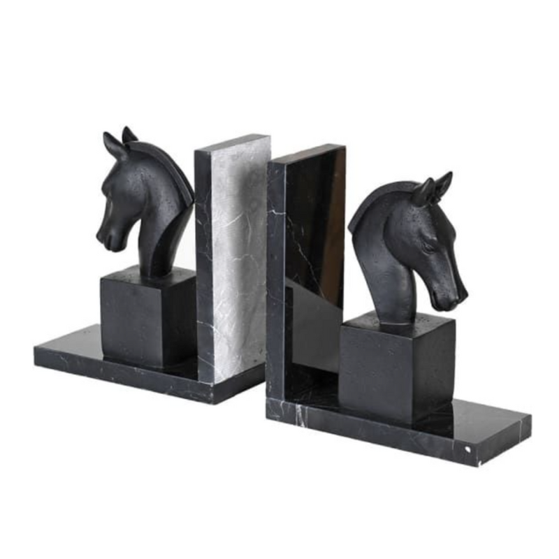 Marble Horse Bookends