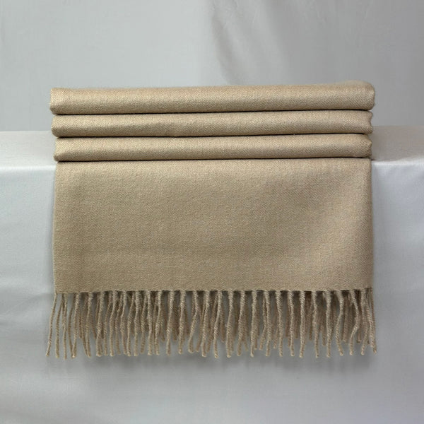 Natural Oatmeal Alpaca Throw