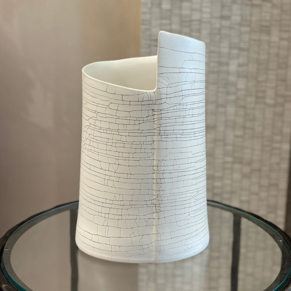 Torre 2 White Cracked Vase