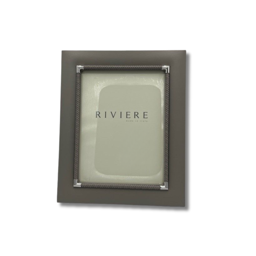 Riviere Photo Frame Grey Leather