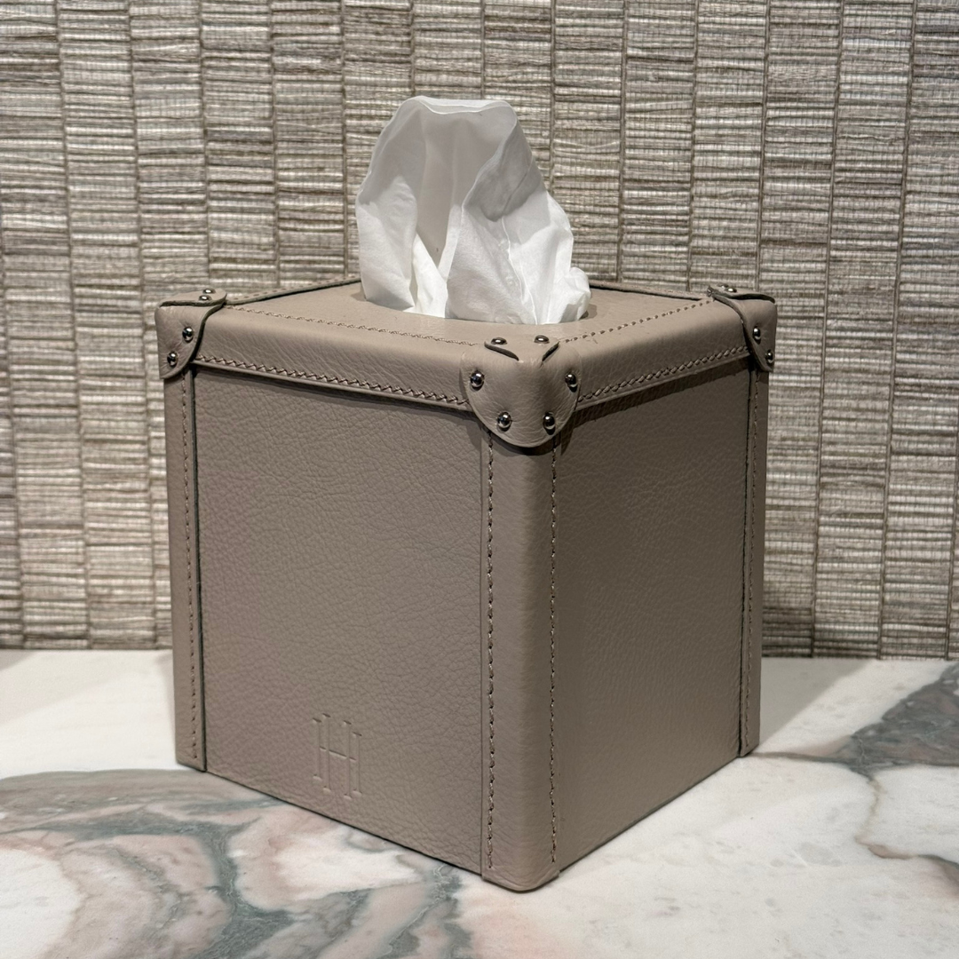 Bone Leather Tissue Box