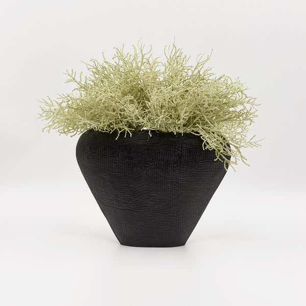 Cushion Bush in Mayoro Textured Matt Black Vase