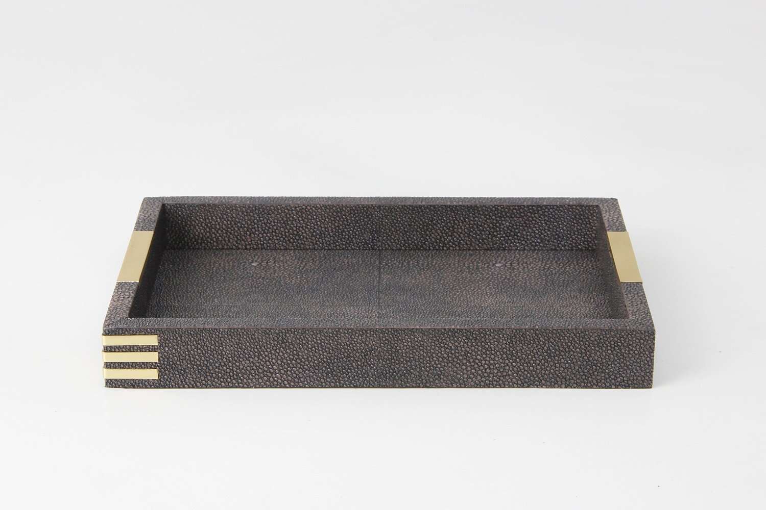 Shagreen Desk Tray in Seal Brown